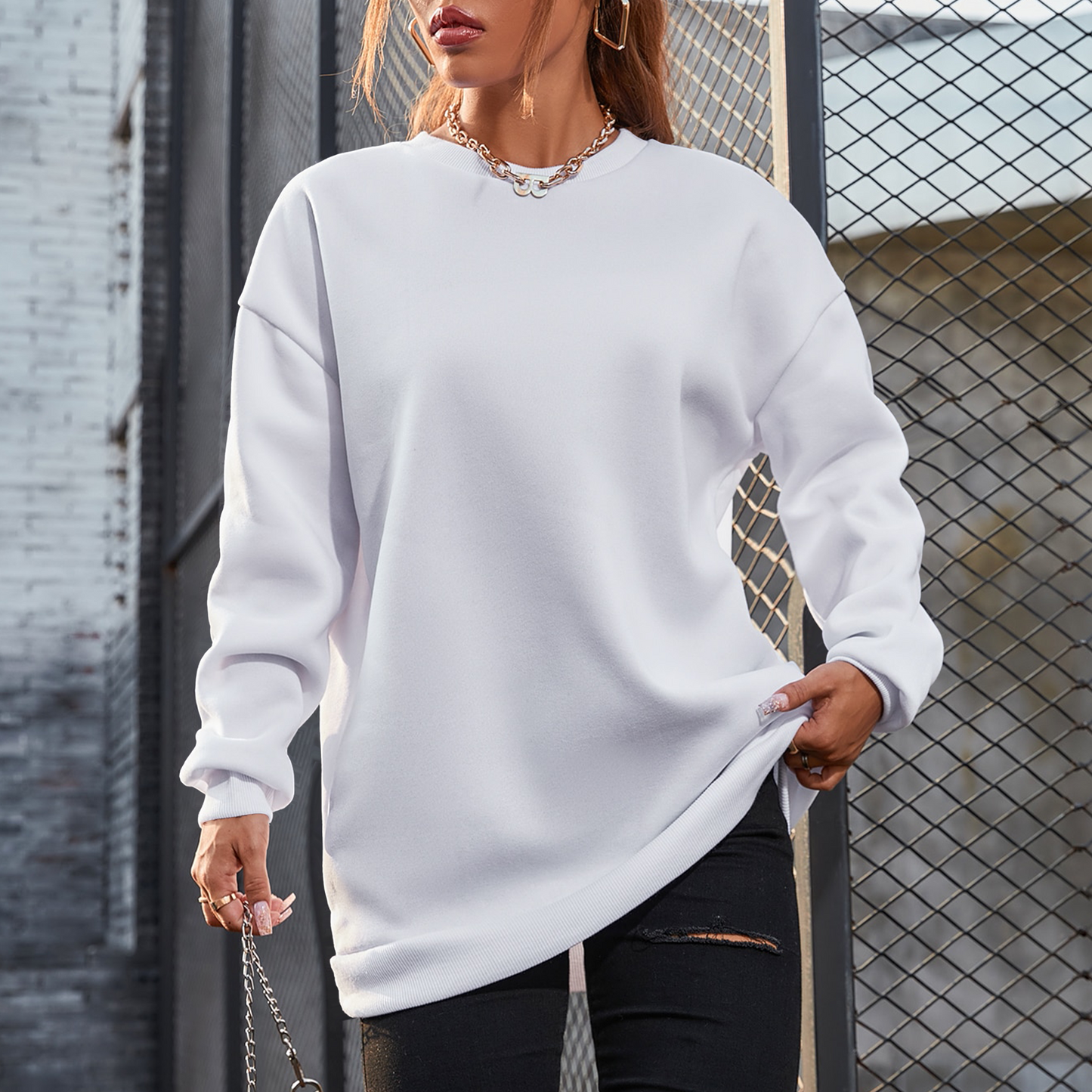 Women's Plain Oversize Sweatshirt