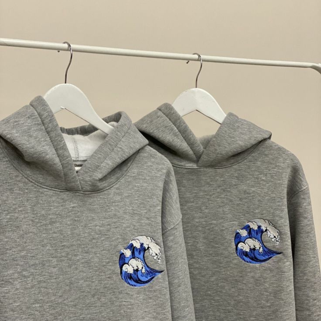 The Waves Couple Hoodies