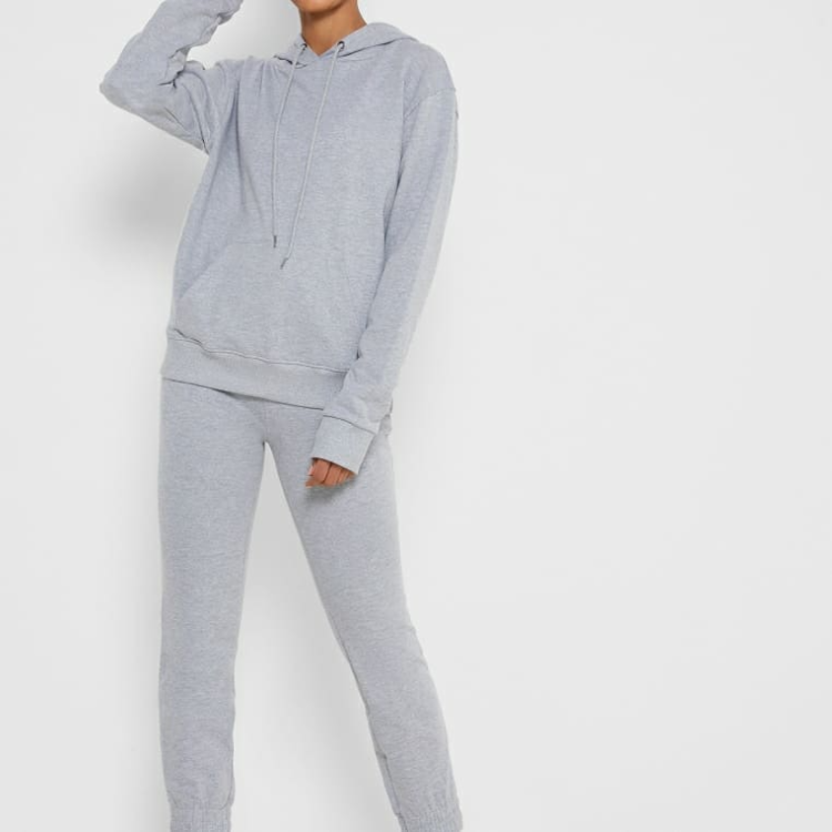 Plain Grey Hoodie & Sweatpants Set (unisex)