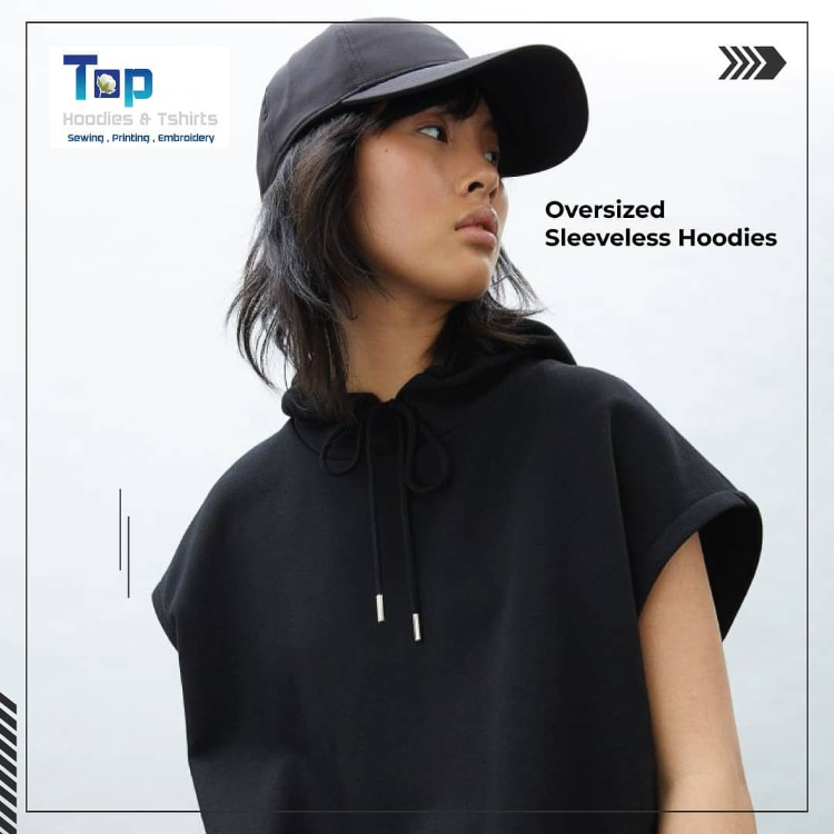 Oversized Sleeveless Hoodies - Top Hoodies