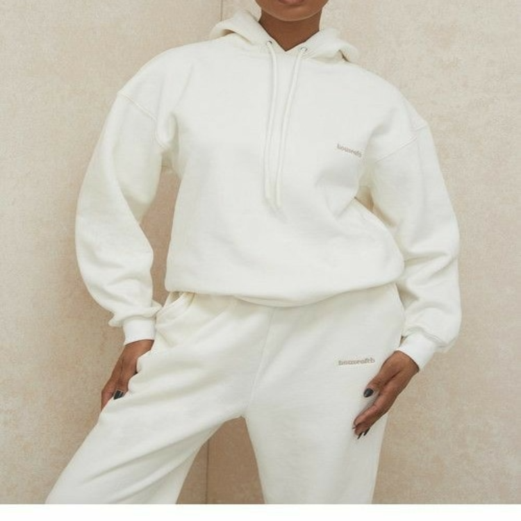 Off white text Hoodie & Sweatpants Set (unisex)