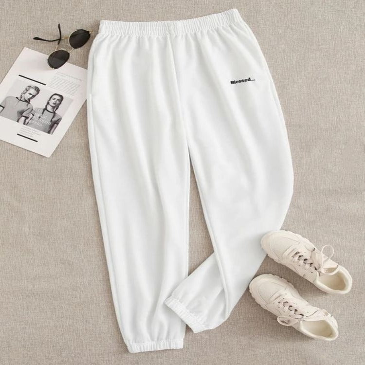 Beautiful Printed Off White Sweatpants 2021