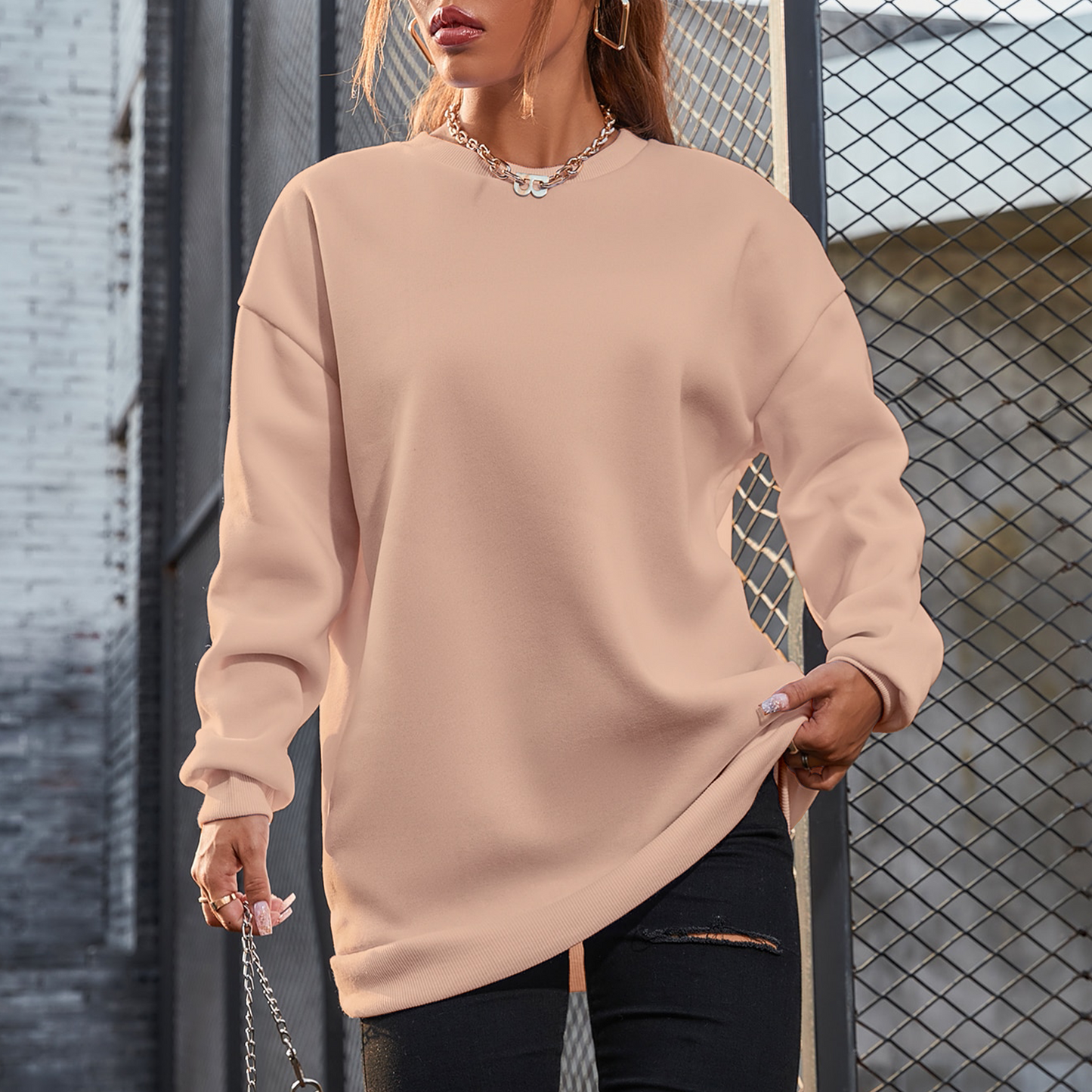 Women's Plain Oversize Sweatshirt