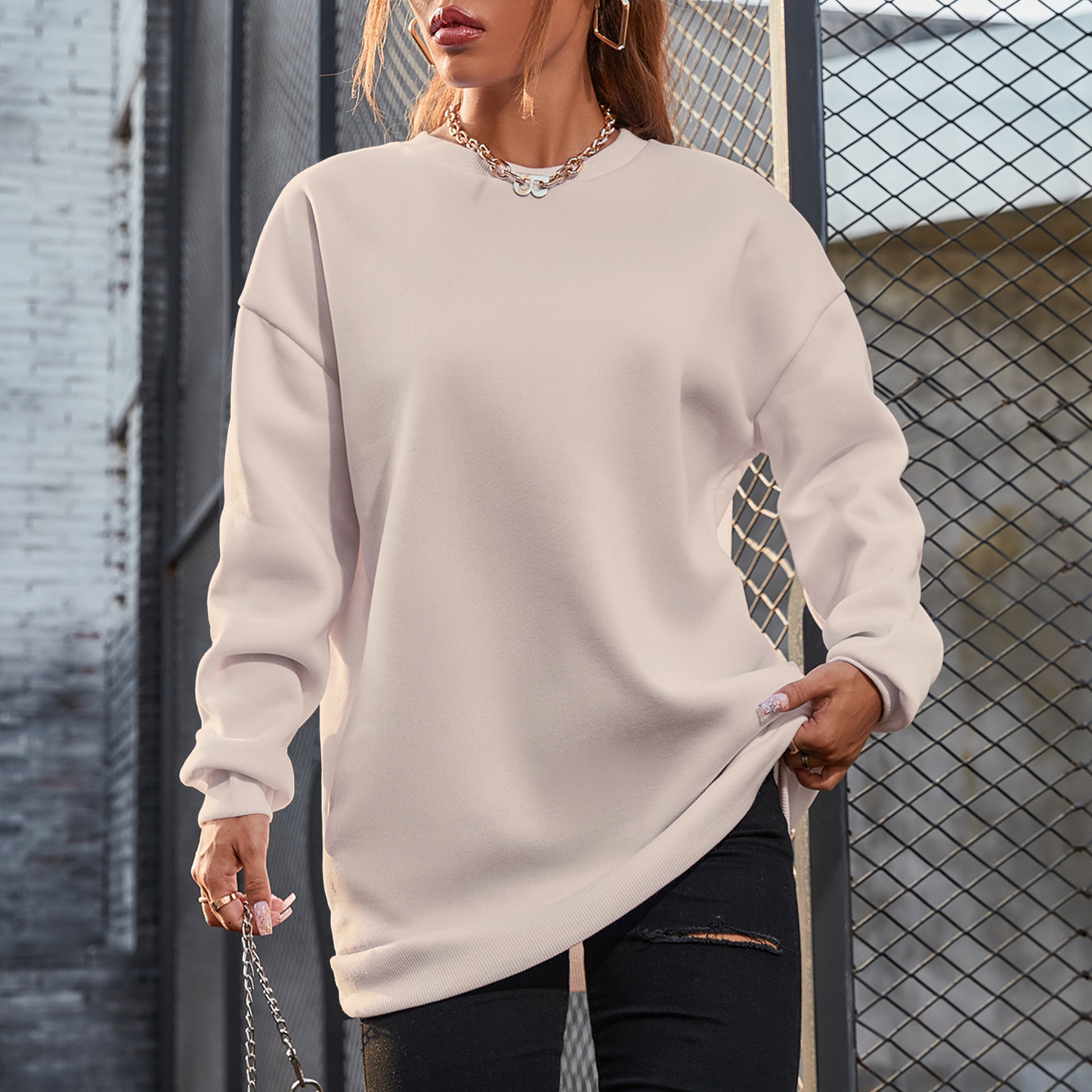 Women's Plain Oversize Sweatshirt